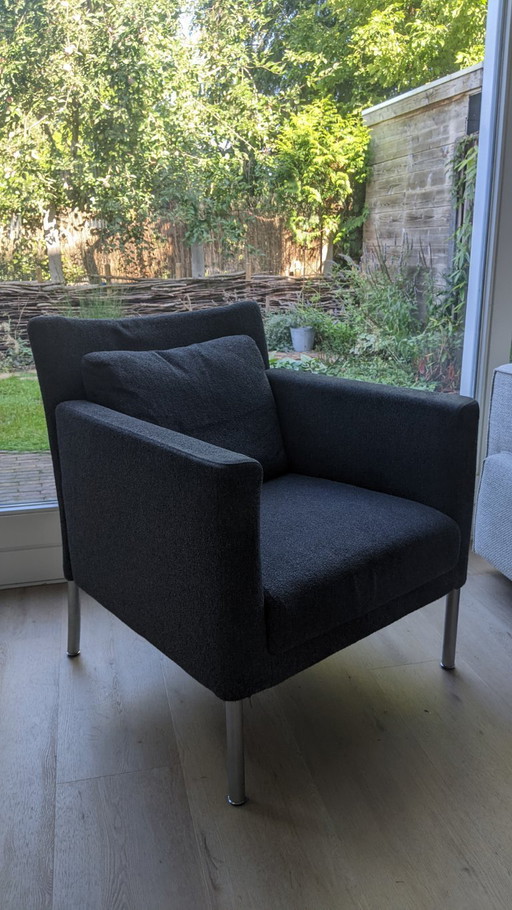 Poltrona di design Walter Knoll "Jason" - tessuto grigio