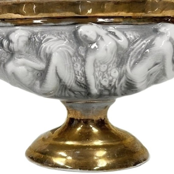 Image 1 of Vintage Capodimonte Centerpiece Bowl Ceramica Le Tre Torri 1960s