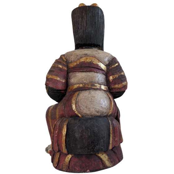 Le Maître de la Fortune – Ancienne Statue de Temple Chinoise du Dieu Lu – c. 1800 – Sculptures (photo 5 of 9)