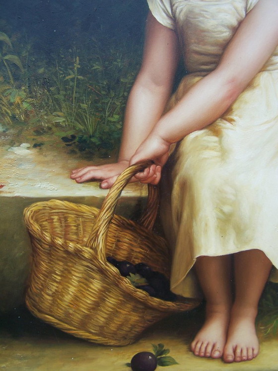 Image 1 of Girl with a plum basket