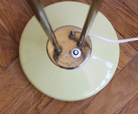 Image 1 of Organic Mid-Century Modern Floor Lamp in Brass and Milk Glass, Czechoslovakia