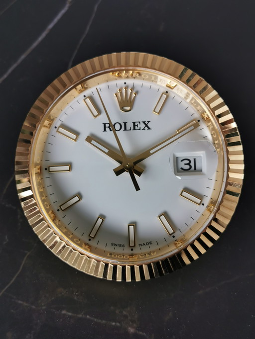 Rolex, very heavy brass desk clock.