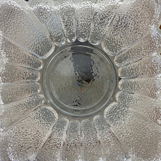 Old square Wall light ceiling light transparent glass flower vintage 1970 1980 (photo 4 of 9)