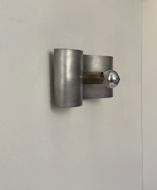 Applique vintage, metallo spazzolato, Francia, 1970