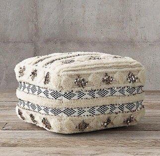 Image 1 of Beni Ouarain Poufs/Bodenkissen – schwarz-weiß – handgefertigt