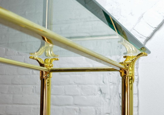 Image 1 of Hollywood Regency Style Ramiro Tarazona 24 Carat Gold Plated Mid-Century Display Cabinet with Glass Shelves. Spain, 1980s.