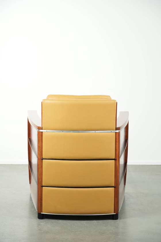 Image 1 of Fauteuil jaune de style Art déco, modèle Frank, de la série Decoforma, signé Schuitema, en bon état.