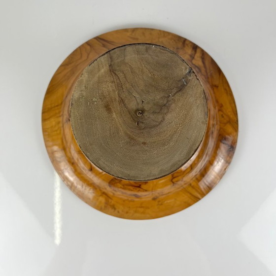 Tazza - Coupe À Fruit Sur Pied Monoxyle En Bois D'Olivier, 1950-60 – Bols, Wood, Vintage (photo 9 of 9)