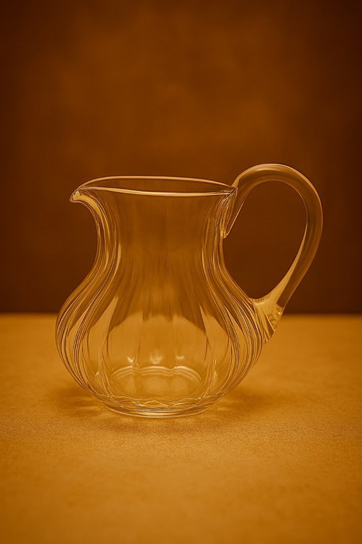 Brocca in vetro a coste vintage: eleganza senza tempo in ogni versamento