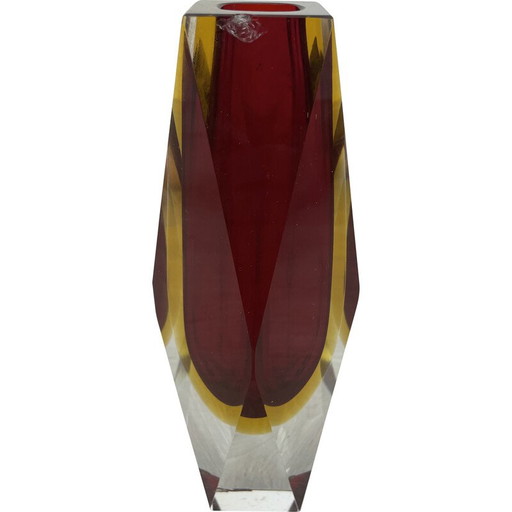 Vase vintage Sommerso en verre de Murano par Flávio Poli pour Alessandro Mandruzzato