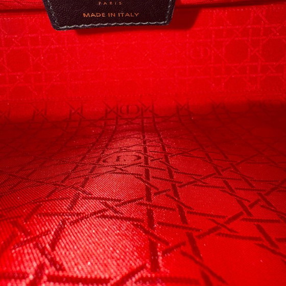 Image 1 of DIOR LADY LARGE - CANNAGE LAMSLEER ZWART MET GOUDEN BESLAG ZONDER BANDJE