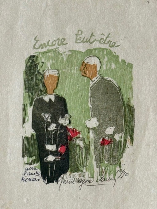 Xilografia (incisione) e lettera di Pierre Eugène Clairin