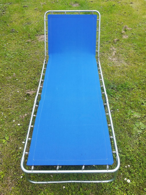 60's-70's Vintage buisframe stretcher, 4 standen & inklapbaar