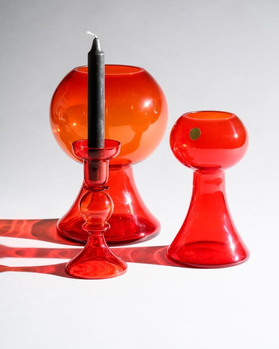 Image 1 of WMF Cari Zalloni Vaso in vetro Trio curato Design spaziale Stile futurista vintage
