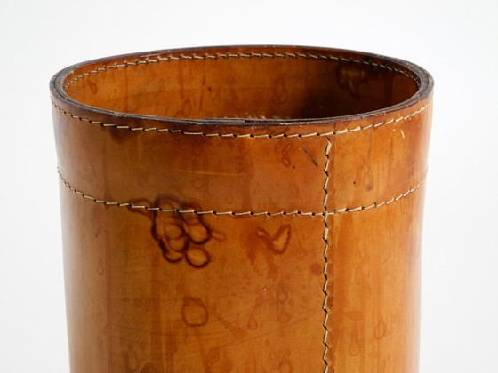 Image 1 of Beautiful 1960s leather paper bin by Torben Ørskov & Co Denmark