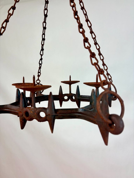 Image 1 of Lampadario brutalista in ghisa anni '70