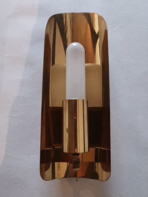 Hollywood Regency Wandlampen Set Mid Century 70er Gold Messing