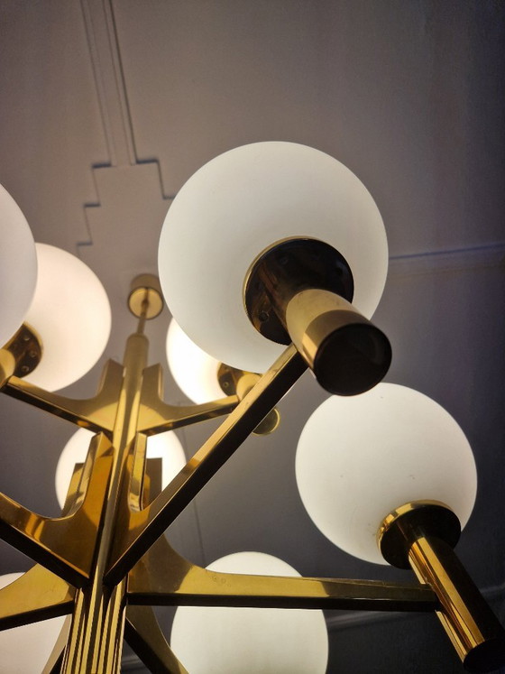 Lampada a sospensione vintage - Anni '50 a '60 - Italia – Lampade a sospensione, Vetro, Ottone (photo 13 of 15)