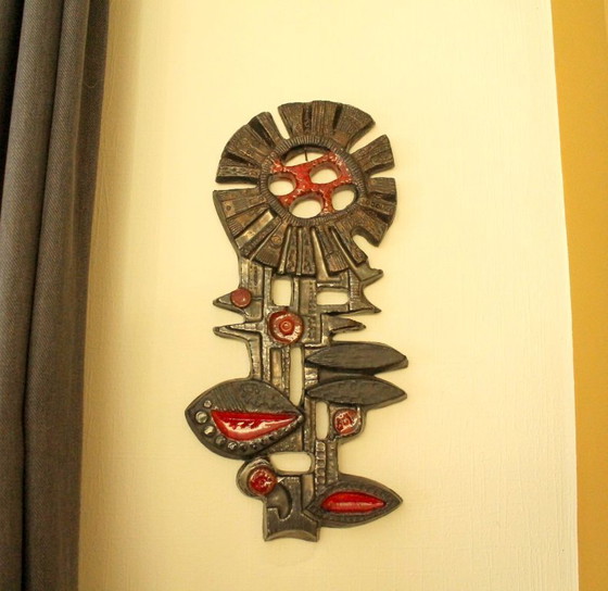 Image 1 of Vintage Perignem wall ceramics – Paul Vermeire – Brutalist ceramics 1960s