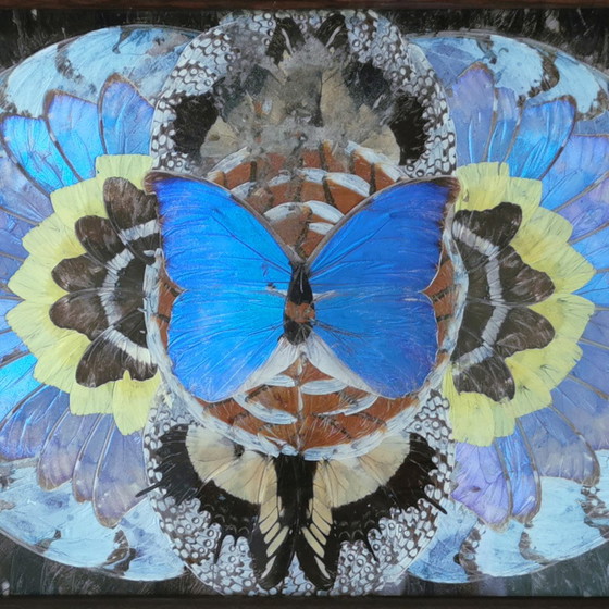 Image 1 of Vassoio antico con ali di farfalla - Art Déco