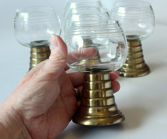 Image 1 of 5 Verres à vin antiques faits à la main - Böhme & Hennen, Dresde - 1920s