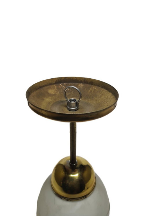 Vintage hanglamp, Polen, jaren 1960 – Hanglampen, Glass, Brass (photo 8 of 8)