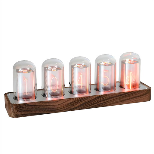 ClocTeck Nixie klok, Digitale wekker, digitale led-wekker,12/24 uur, Ondersteunt netwerk pareneen, retro cadeau om je bureau en 