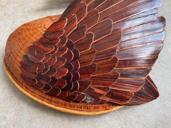 1 cesta colgante/decoración de pared XL única de ratán/mimbre con forma de cisne – Rattan, Wood (photo 8 of 11)