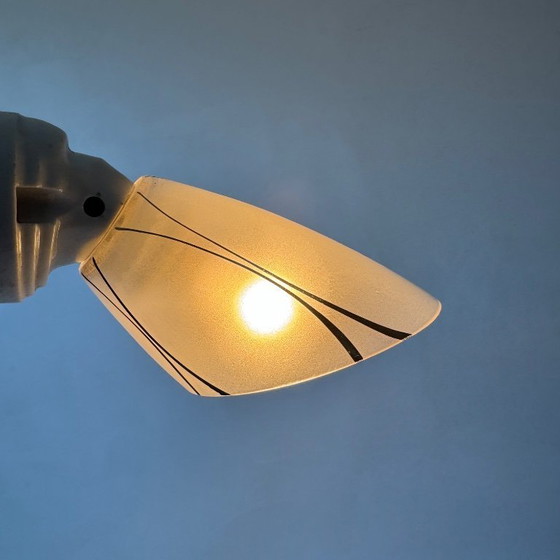 Image 1 of SET VAN 3 OUDE 1950 VINTAGE SCHUINE WANDLAMPEN