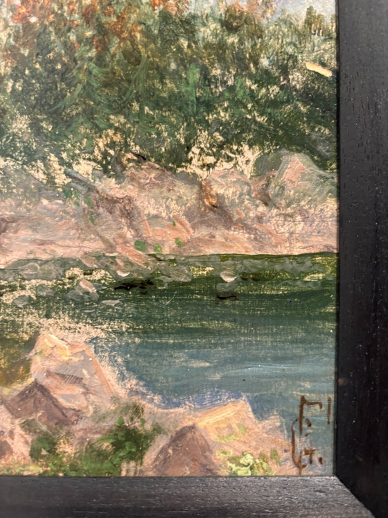 1940s Mountain Landscape Oil Painting on Board – Paintings & Drawings (photo 4 of 7)