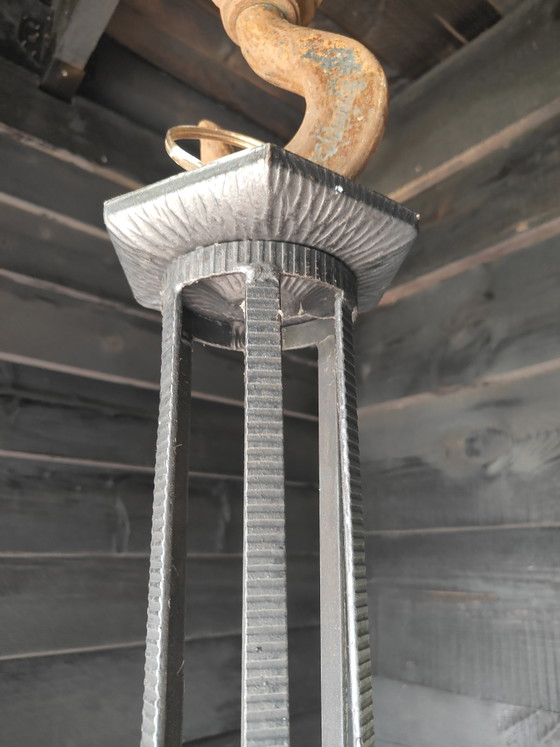 Original Jugenstihl chandelier. – Iron, Glass (photo 8 of 12)