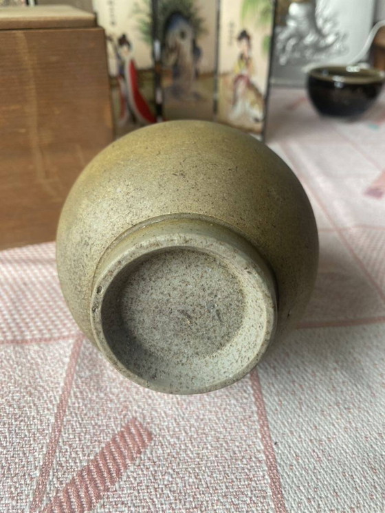 Image 1 of Antieke Japanse Bizen Ware vaas in doos