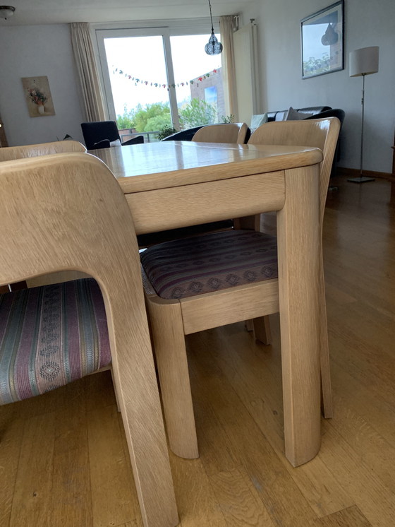 Image 1 of Vintage Dining Table With 6 Fix Chairs