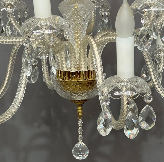 Lustre de style Louis XV. Cristal massif, avec nouveau câblage électrique., Verre, Transparent (photo 5 sur 8)