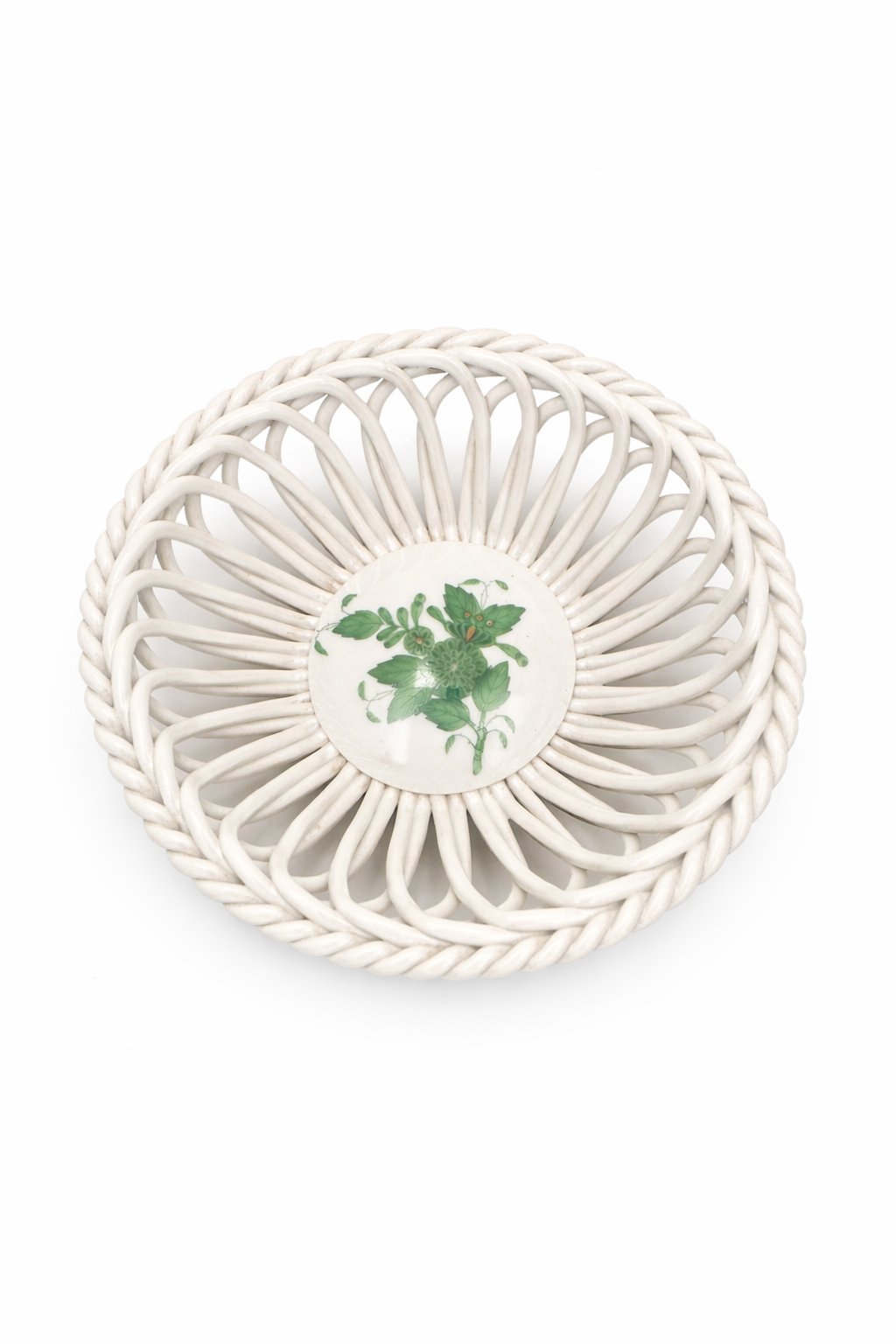 Vintage Herend Hungary Mini Basket Apponyi Green 7373 AV – New in
