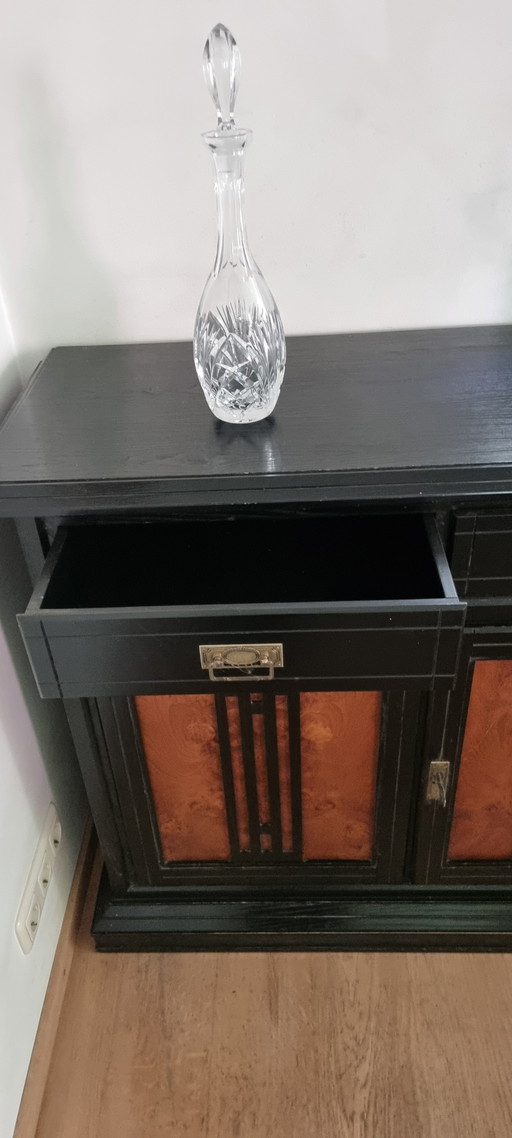 Vintage Art Deco Style Sideboard/Cabinet with Burr Walnut Veneer Panels – dressoirs, Wood (photo 2 of 5)