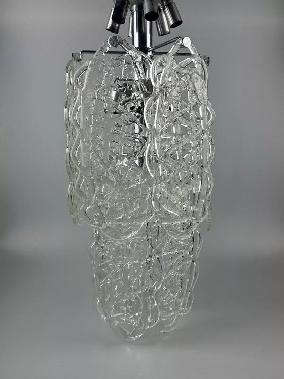 Image 1 of 60s 70s kroonluchter Kroonluchter "Ragnatela" Murano glas Space Age
