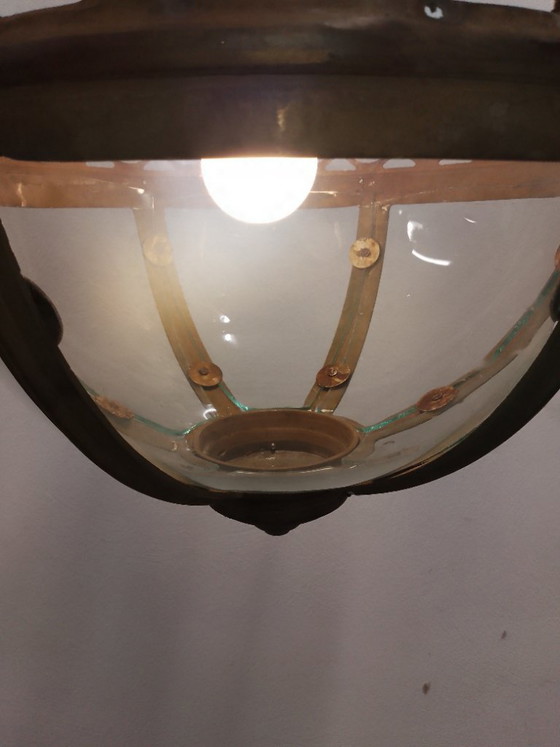 Wunderschöne, extra große viktorianische Kugel-Pendelleuchte aus Kupfer / Kugel-Flurleuchte – Pendelleuchten (photo 16 of 24)