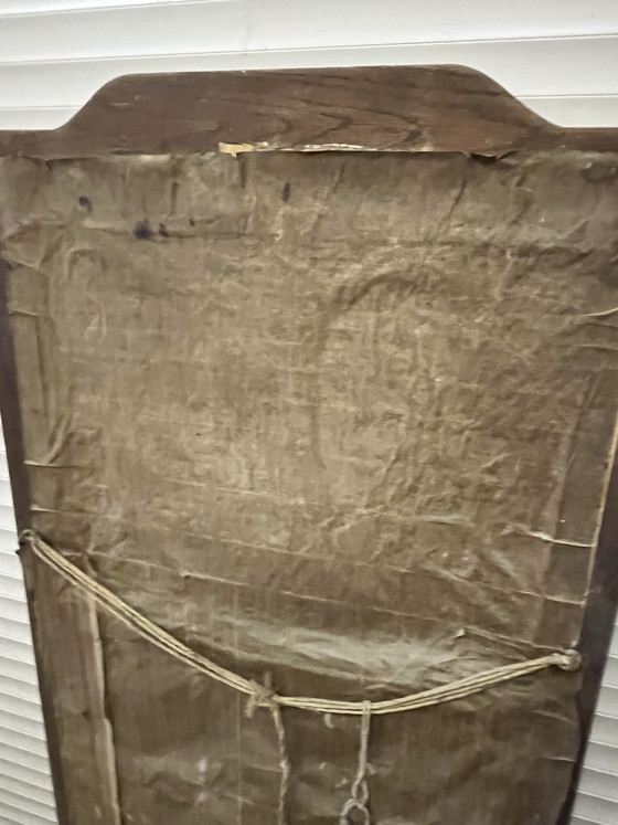 Antique mantel mirror with print - 71 x 140 cm – Glass, Paper (photo 8 of 10)