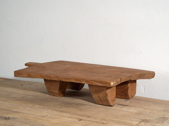 Antique solid wood side table (c.1920) #17, Brown, Rustic (photo 18 of 19)
