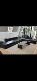 Wooden coffee table and side table matching the Indera modular sofa