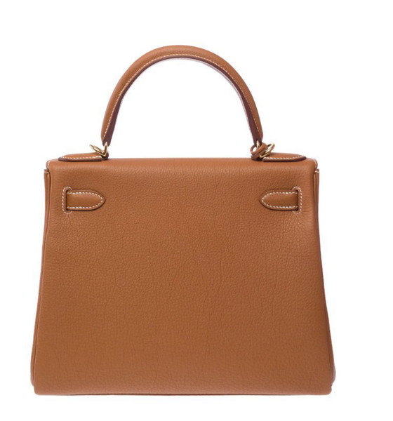 Image 1 of Sac HERMES Kelly 28 en Cuir Doré - 103350