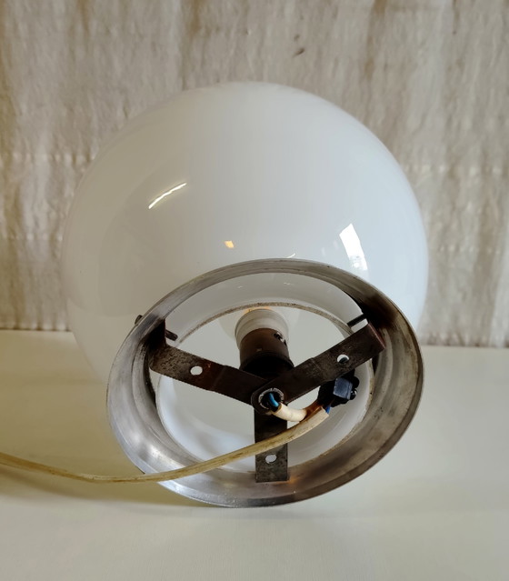 Ceiling or Table Lamp, Opaline Globe, 20cm Diameter - Mid-20th Century – Ceiling lights, Glass (photo 7 of 8)