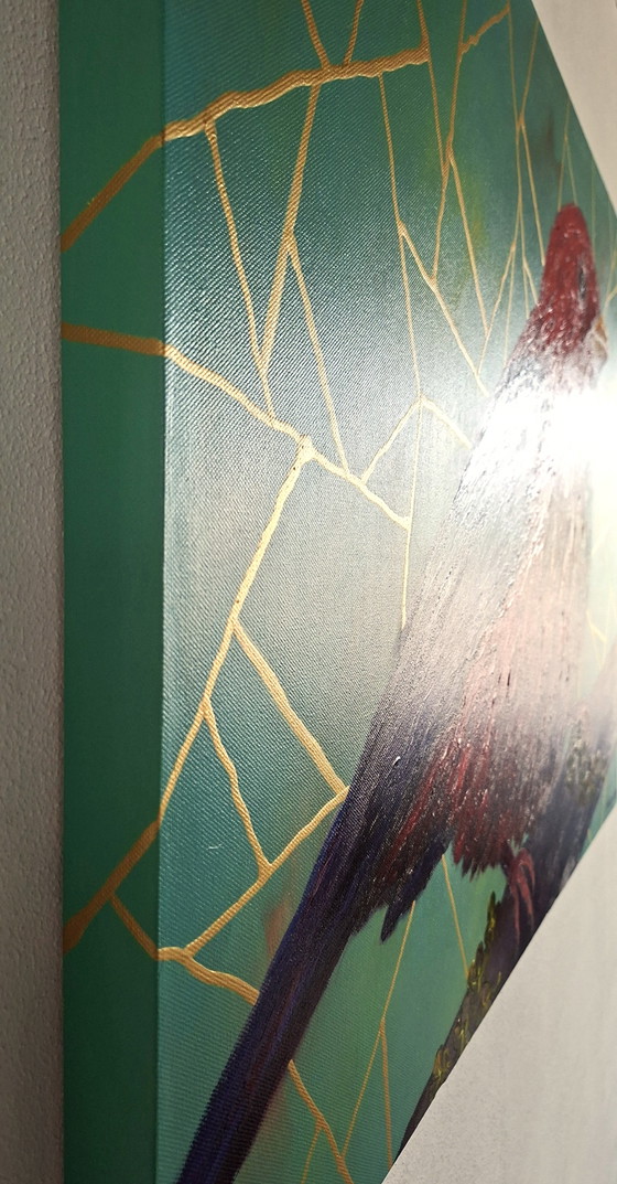 Manou Claire - Sweet Little Red Bird – Paintings & Drawings, Wood, Canvas (photo 6 of 8)