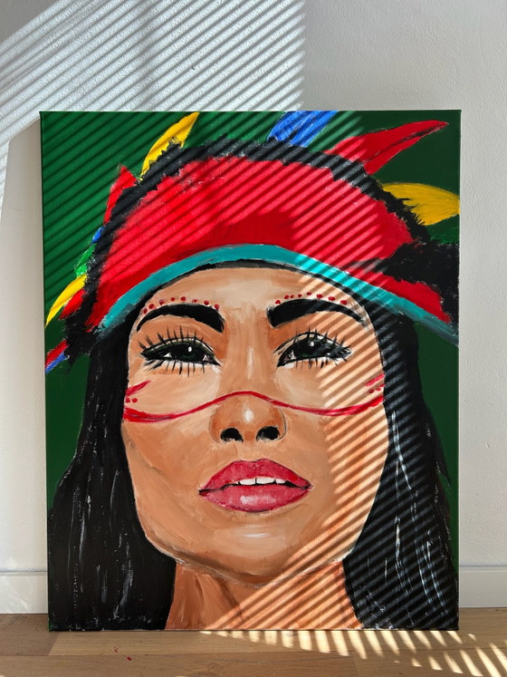 American Indian, Schilderijen & Tekeningen, Canvas, Meerdere kleuren (foto 4 van 6)