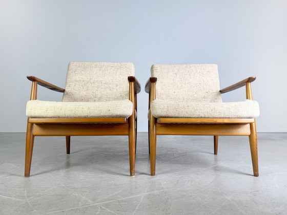 Image 1 of 2x Midcentury easy chair light vintage 1960s lounge chair
