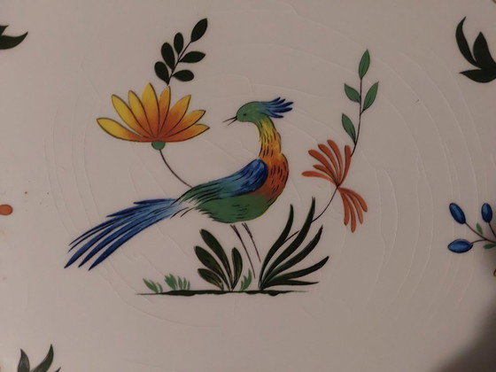 Image 1 of Grand plat Gien oiseau de paradis 
