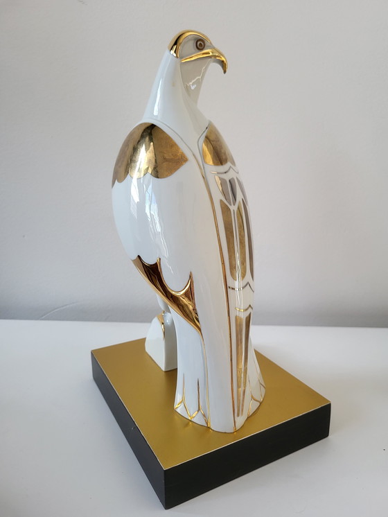 Image 1 of Vintage Statue Porcelain Eagle, Carpiè, Italy, 1970s