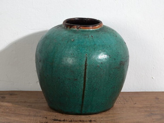 Antique turquoise green vase (c.1820) #32 – Ceramic (photo 24 of 34)