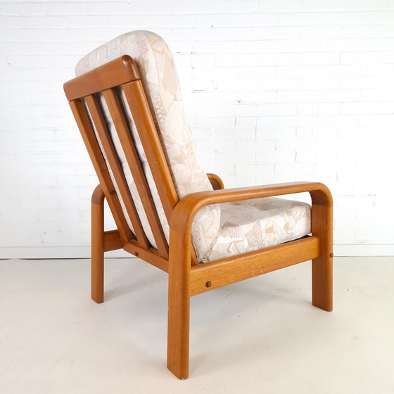 Image 1 of Vintage armchair with ottoman, Danish design, teak, 1970s
